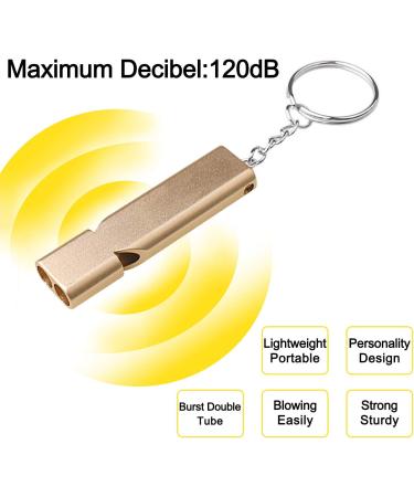 Xcozu Trill Whistles - 2 Pack Metal Emergency Signal Pipes with Keychain | Golden & Silver | Perfect for Referees & Outdoor Survival - Buy Online on GoSupps.com