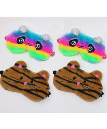 2 Pack Cute Animal Sleep Masks for Girls - Panda and Cat Design - Soft Plush Blindfold for Women - Perfect for Travel, Nap, and Night Sleeping - Buy Online on GoSupps.com