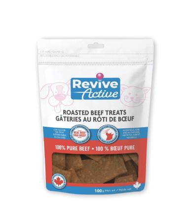 Revive Active Roasted Beef Treats for Dogs 100gr Dog and Puppy Chews - Pure and All Nutritive Low Calorie Training Treats - Large and Small Dogs Flavor Dogs Love. 100 gr