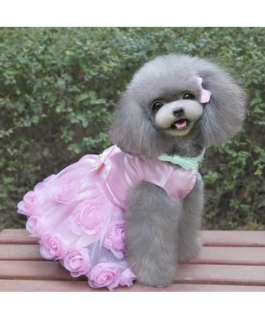Luxury Pink Puppy Skirt - Princess Dog Dress for Weddings & Special Occasions | Tutu Rock Rose Bowknot Outfit for Little Girls - XXL - Buy Online on GoSupps.com