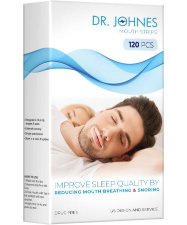 Dr.Johnes Advanced Mouth Tape for Sleeping 120 PCS Sleep Strips Sleep Mouth Tape Sleep Tape Mouth Breathing Tape - Advanced Gentle Mouth Tape for Better Nose Breathing - Provide Effective