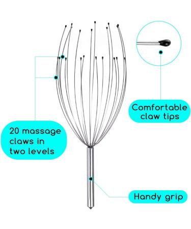 Head Massage Device Set - Retractable Spider Scalp Massager with 20 Fingers for Ultimate Relaxation | International Shipping Available - Buy Online on GoSupps.com
