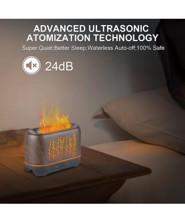 NEWYID Aromatherapy Diffuser with 5 Essential Oils, Flame Light, 3 Mist Modes, 4 Timers, Waterless Auto-Off, Dark Wood Essential Oil Diffuser for Home - Buy Online on GoSupps.com