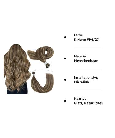 Youngsee Nano Ring Extensions - Real Hair 55cm Brown & Blonde Remy Extensions | 50g #P4/27 for Premium Quality Hair - Buy Online on GoSupps.com