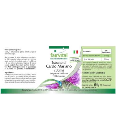 Fairvital | Milk Thistle Extract 750mg - box for 3 months - VEGAN - High dosed - 90 tablets - standardized to 80% silymarin - Buy Online on GoSupps.com