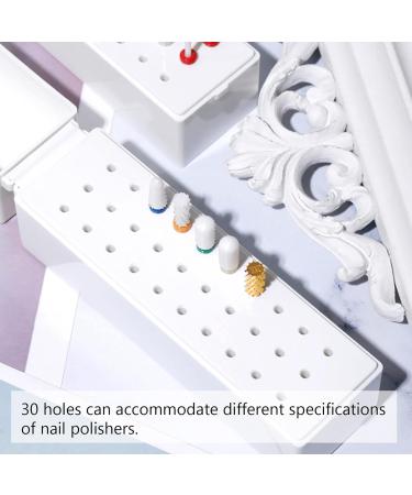 30 Holes Nail Art Drill Grinding Head Bit Display Storage Box Rack | Professional Manicure Tool Organizer for Nail Art Pens & Brush - Buy Online on GoSupps.com