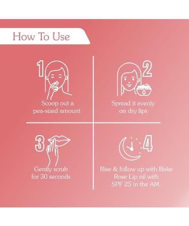 Vitamin C Rose Lip Scrub - Lip Lightening Exfoliator for Dark Dehydrated Flaky & Chapped Lips - 25g - Buy Online on GoSupps.com