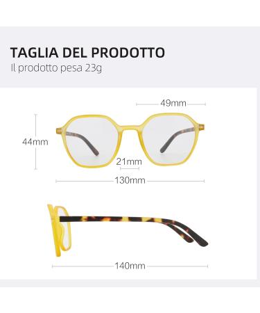 ZENOTTIC Blue Light Blocking Glasses - Hexagonal Eyeglasses Frames for Men & Women - Anti Blue Ray Computer Glasses - Yellow 0.0 - Buy Online on GoSupps.com
