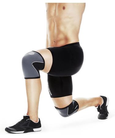 Rehband Knee Support Sleeve for Cross Fit & Heavy Training - 5mm Neoprene Unisex Steel Gray | Shop Now - Buy Online on GoSupps.com