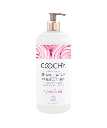 Coochy Rash-Free Shave Cream | Conditioner & Moisturizing Complex | Ideal for Sensitive Skin, Anti-Bump | Made w/ Jojoba Oil, Safe to Use on Body & Face | Frosted Cake 32floz/ 946mL