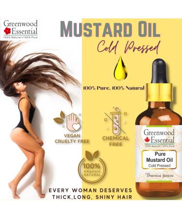 Buy Pure Natural Mustard Oil | Greenwood Essential 15ml Cold-Pressed Brassica Juncea with Glass Dropper - Therapeutic Quality - Buy Online on GoSupps.com