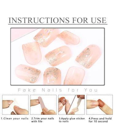 Glitter Pink Square Press on Nails - 24Pcs Short False Nails for Women, Girls - Aetorgc Rhinestone BlingBling Clip on Acrylic Nail Set - Buy Online on GoSupps.com