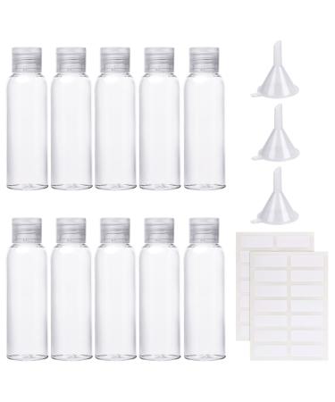 10 pieces bottle travel 100ml travel bottles Set Small plastic bottles toilet items Liquid container with syringe funnel and labels for shampoo conditioner lotion toilet items