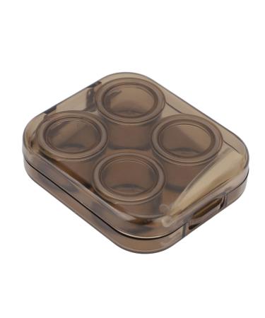 AMONIDA Contact Lens Case Portable Transparent Hygienic Contact Lens Case for Travel Agents (Brown)