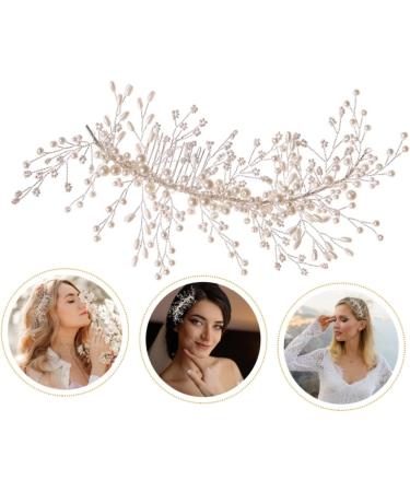 Ipetboom Braided Pearl Hair Comb Hair Accessories for Bride Wedding Headpiece Womens Hair Accessories Diamond Crystal Flower Hair Pins Abs Hair up Dinner Party The Side White - Buy Online on GoSupps.com