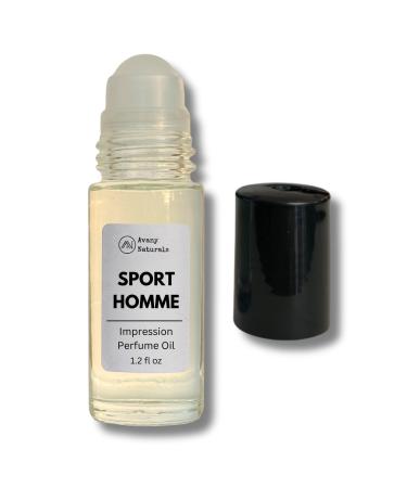 Solid Cologne Men - Long Lasting Colognes Mens Perfume Samplers Alt Body Fragrance Roll on with Bigger Bottle & Rollerball Travel Size TSA Approved (1.2 OZ HommeSport) 0.33 Fl Oz (Pack of 1) HommeSport