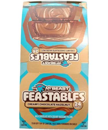  Feastables Feastables MrBeast Chocolate Hazelnut Cups Milk Chocolate Filled with Hazelnut Cream Box of 24 Ideal as a Gift (24x40g) - Buy Online on GoSupps.com