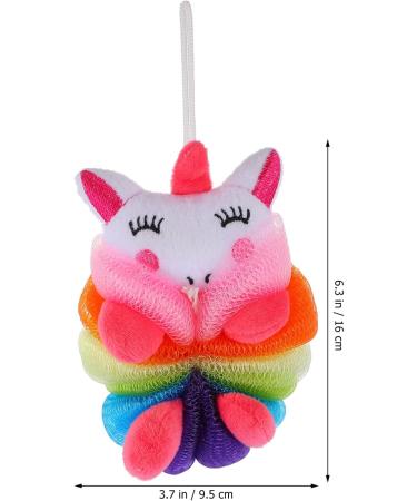 Kisangel Kids Animal Bath Loofahs - 3 Pack Cute Cartoon Shower Poufs for Children | Exfoliating Body Scrubbers & Baby Washing - Buy Online on GoSupps.com