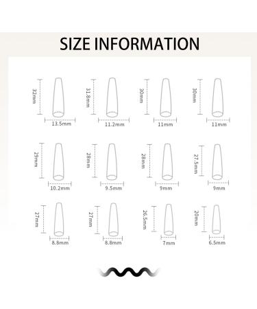 24pcs Long Coffin Ballerina False Nails with Glue - Black & White Heart Design for Women and Girls - Buy Online on GoSupps.com