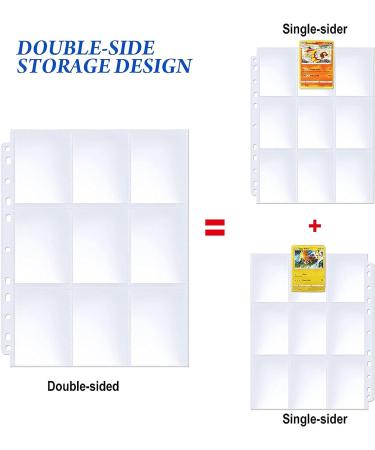 576-Pocket Double-Sided Trading Card Sleeves - 32 Pack | Fits 3 Ring Binder | 9 Pocket Page Protector for Sports, Game, and Business Cards - Buy Online on GoSupps.com
