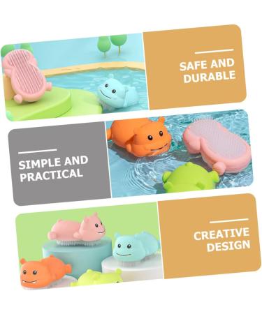 GAFOKI Baby Shampoo Brush - Infant Bath Body Scalp Teasing Massage Scrubber | Kids Shower Massager - Pink 10x6cm - Buy Online on GoSupps.com