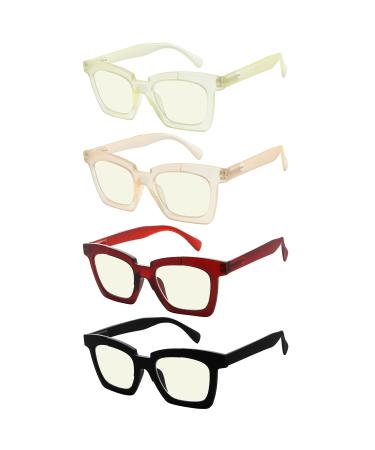 Eyekepper 4 Pack Blue Light Blocking Reading Glasses Computer Readers Block Blue Rays +1.50 Blue Light Blocking-b40-5 Pairs 1.5 x