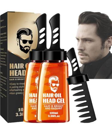 2 In 1 Hair Wax Comb East Moon Hair Oil Head Gel 2 In 1 Hair Wax Gel with Comb Wax Hair Comb (2pcs)