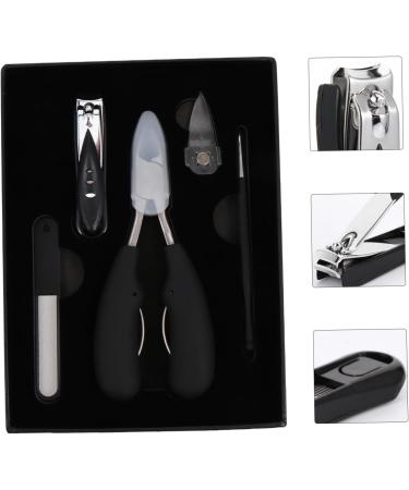 Housoutil 1 Nail Trimming Set Men Toenail Clippers Lip Gloss Nail Clippers Trimmer Specialty Tools Nail Nippers Tool Ladies Suits Stainless Steel Man Pedicure Suite 13X7.8cm Black - Buy Online on GoSupps.com