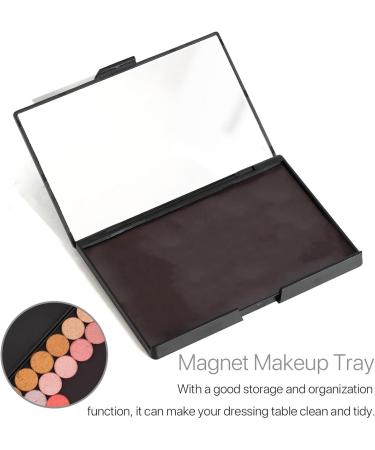 VANANA DIY Magnetic Eyeshadow Palette Makeup Palette with Mirror for Eyeshadow Lipstick Blush Highlighter Storage with 12 Pieces of Round Metal Pans (15x10cm - Without Grids Black - with Mirror) 15x10cm - Without Grids Black - with Mirror - Buy Online on GoSupps.com