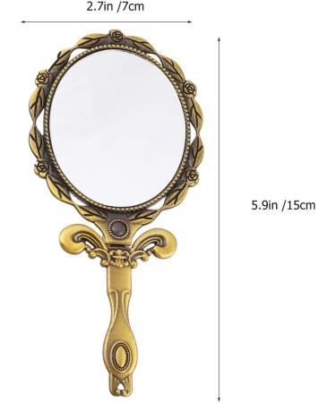 KALLORY Vintage Hand Mirror - Folding Pocket Compact Mirror for Women, Bronze Finish - Buy Online on GoSupps.com