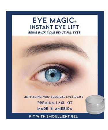 Eye Magic Premium Instant Eyelid Lift (L/XL Kit w/Gel). Look Younger Instantly | Made in America - Lifts and Defines Droopy, Sagging, Hooded Eyelids For A Youthful Look (C) L/XL KIT W/GEL