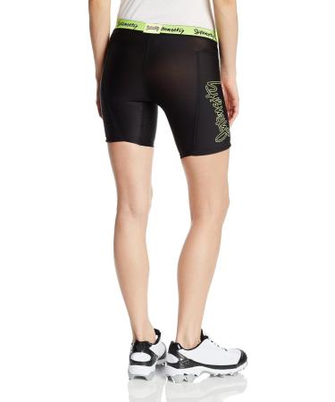 Intensity Women's 7-Inch Slider Shorts - Medium Black Optic Yellow - Buy Online on GoSupps.com