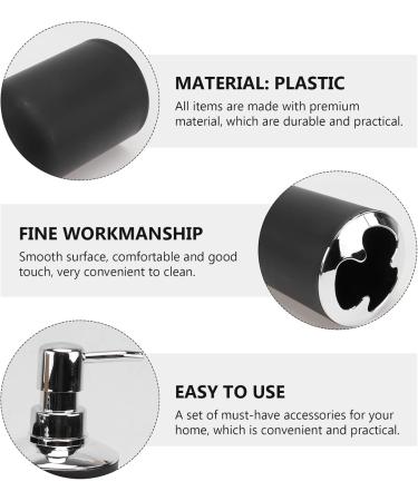 Beaupretty Bade Accessories Set - Halter Toothbrush Black Lashing Bottle Tooth Shell Mug & Lotion Pump - Practical Bath & Shower Essentials - Buy Online on GoSupps.com