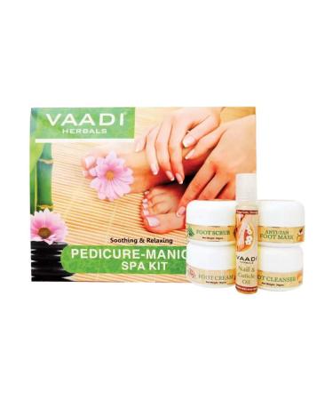 Vaadi Herbals Pedicure Manicure Kit with Grapeseed Extract and Fenugreek - Soothing and Relaxing - ALL Natural - Suitable for All Skin Types and Both for Men and Women - 135 Grams