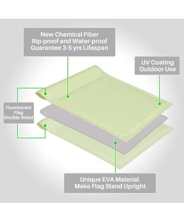 KINGTOP Double Sided Glow Golf Flag 4-Pack - 8x6 Inch Putting Green Flags for Yard - Glow-in-the-dark Novelty Backyard Target Flag with Tube Insert - Mini Pin Flag Set - Buy Online on GoSupps.com