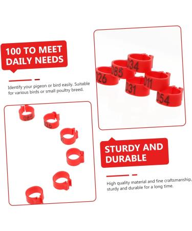 BESPORTBLE 300 Pcs Pigeon Anklet Chicken Stuff African Grey Parrot Leg Ring Poultry Leg Ring Travel Bag Birds 1.3X1.3CMx3pcs Redx3pcs - Buy Online on GoSupps.com