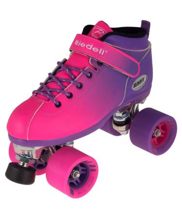 Riedell Skates - Dart Ombr - Quad Roller Speed Skate Purple & Pink Size 6