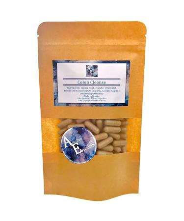 Colon Cleanse Capsules (Cascara Sagrada Ginger Root Fennel) / 84 Capsules/Vegan/Alkaline Essentials