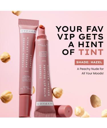 Hyphen Tinted Lip Balm - Hazel | 1% Vitamin E 2% Squalane & Peptides | Brightening Lip Balm for Dark Lips | 24h Moisturization & Hydration for Dry & Chapped Lips - 10 g peachy nude - Buy Online on GoSupps.com
