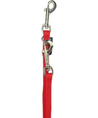 Biothane Dog Leash for Small & Large Dogs - Adjustable 2m to 5m with Silver Hook - Durable & Stylish Red | Shop Now - Buy Online on GoSupps.com