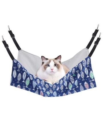 Cat Hammock Bed Comfortable Hanging Adjustable Pet Hammock Bed for Cats/Small Dogs/Rabbits/Other Small Animals blue