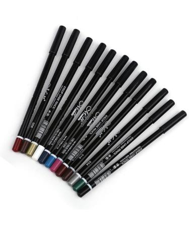KALLORY Lip Makeup 12 Pcs Colored Eyeliners Eyeliner Pen Makeup Eyeliner Set Lip Line Make up Lip Liner Pencils - Buy Online on GoSupps.com