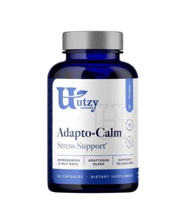 Utzy Naturals Adapto-Calm | Stress Support Formula | with Ashwagandha Tulsi Holy Basil and Passionflower | 60 Capsules