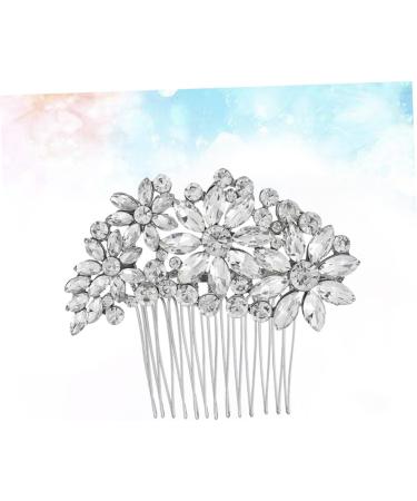 Ipetboom Bridal Headdress Hair Comb Silver Headpiece Bride Insert Comb Wedding Headpiece for Bride Empty Metal Pans for Makeup Silicone Ear Covers Tiara Miss Rhinestones Hair up - Buy Online on GoSupps.com
