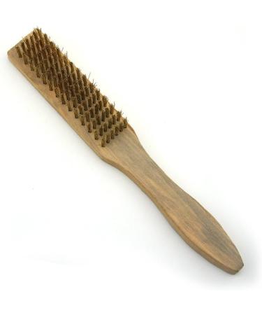 HAND Wire Brush Wooden Handle Brass Bristle Suede Shoe Brush - Buy Online on GoSupps.com