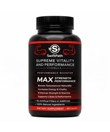 Swift Path Venture Supreme Vitality for Men Daily Energy & Wellness Support Clean Stimulant-Free Supplement for Active Lifestyle Endurance & Balance 60 Capsules