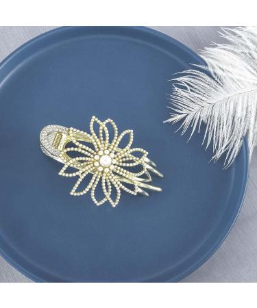 Bohend Large Pearl Hair Claw & Rhinestone Clip | Thick Hair Accessory for Women & Girls - International Shipping Available - Buy Online on GoSupps.com