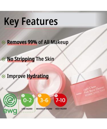 Light Clean Pink Balm Cleanser 3.04 fl. oz - Best Makeup Remover Balm to Oil Double Cleanse Gentle Face Wash for All Skin Types - International Shipping Available - Buy Online on GoSupps.com