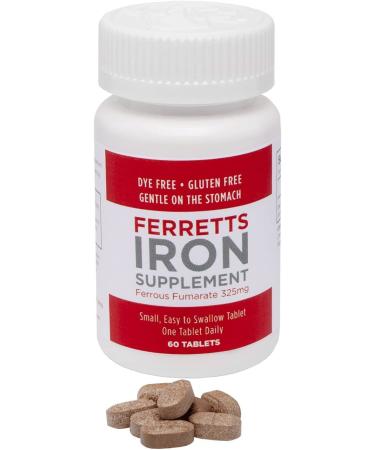Ferretts Tablets Iron Supplement - 325mg Ferrous Fumarate for Optimal Iron Levels - Buy Online on GoSupps.com