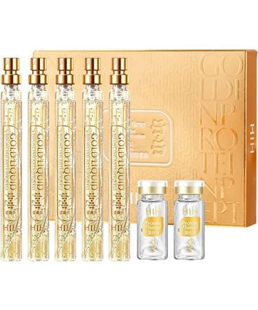 (Most Gifted) 2023 New Korean Protein Thread Lifting Set Absorbable Collagen Thread for Face Lift 2 Soluble Protein Thread and 5 Nano Gold Essence Combination